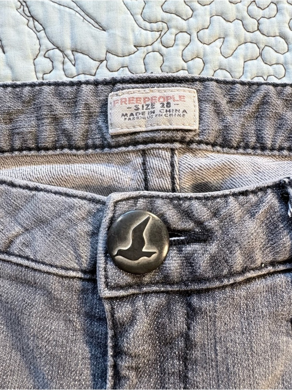 Free People Low Rise Slim Straight Charcoal Wash Jeans Y2K Slim Fit Sz 28💛 - Picture 9 of 11